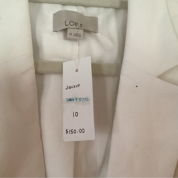 LinenWhite Blazer Brand New. 70% cotton 28% linen 2% spandex. Machine washable - Picture 3 of 4